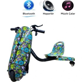 Resim Drift Car Elektrikli Scooter Hoverboard Oturaklı Kaykay Bluetooth Hoparlörlü Rs-R1 