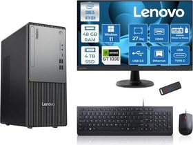Resim Lenovo Thinkcentre Neo 50T Gen5 Intel Core I5 14400 48GB Ddr5 4tb SSD 27 Inç Monitör Windows 11 Home Nvidia GT1030 4gb Masaüstü Bilgisayar 10302712UAS1CF00H20 + Zetta Flash Bellek 