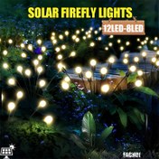 Resim FAÇOİ Güneş Enerjili Ateşböceği LED Bahçe Lambası - 12 Sıcak Beyaz LED, 8 Aydınlatma Modu, Su Geçirmez, Partiler, Düğünler ve Festival için Dış Mekan Dekorasyonu, Güneş Enerjili Bahçe Işıkları 