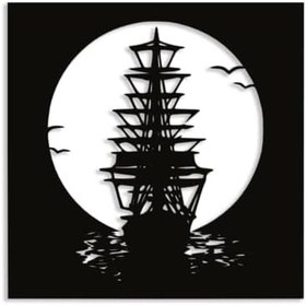 Resim NR Dizayn (283) Gemi Dekoratif Metal Duvar Tablosu 49 X 49 