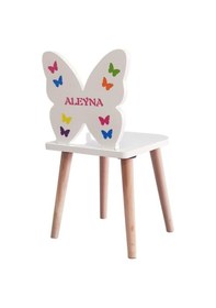 Resim Liva Ahşap Çocuk Sandalyesi 2-6 Yaş Pembe Kelebekli 