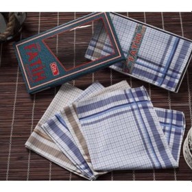 Resim Gözde Fatih Kutulu 40X40 Cm Düzine 12 Adet Kumaş Mendil Fm 04 (412271837) Gri - Kahverengi - Mavi 