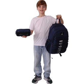 Resim Jordan Air New York Navy Blue Lacivert Ikili Sırt Çantası ve Kalemlik Seti - Erkek Çocuk - SETJA-Q3166C 