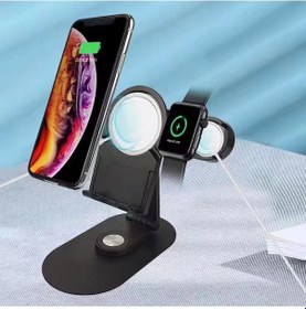 Resim Mobilefix Sx08 Magsafe Şarj Bölmeli Telefon - Akıllı Saat Standı - Beyaz Beyaz 