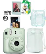 Resim Fujifilm Instax Mini 12 Fotoğraf Makinesi-20li Film-Büzgülü Kılıf-Simli Koruyucu Kılıf ve Mıknatıslı Çerçeve 