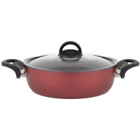 Resim Hisar Optima Talia Granit Basık Tencere 26 Cm Bordo Inox 