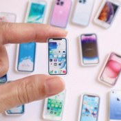 Resim 1:12 Ölçekli Gerçekçi Telefon Modeli, Çift Taraflı Baskılı Temalı Duvar Kağıtları ile Taklit Akıllı Telefonlar, Miniatur Manzara Aksesuarları, Bebek Evi Dekorasyonu, Miniatureler için 