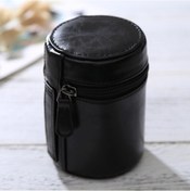 Resim Sones Dslr Kamera Lensi Uyumlu Küçük Lens Kılıfı Fermuarlı Pu Deri Çanta Kutusu, Boyut: 11x8x8cm Siyah 