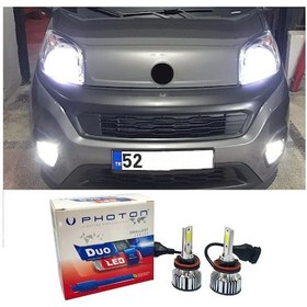 Resim Fiat Fiorino Led Xenon Uzun + Kısa Far Ampulü H4 Duo Yeni Seri Beyaz 