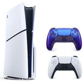 Resim Sony Playstation 5 slim Cdli versiyon + 2.kol Dualsense Chroma İndigo Blue mavi ( İthalatçı Garantili ) 