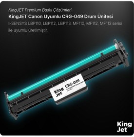 Resim Kingjet Canon Uyumlu 049 Crg-049 Standart Kapasiteli Çipli Muadil Drum Ünitesi Lbp112 