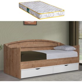 Resim Setay Soft Çekmeceli Karyola + 1 Adet Comfort Yatak - Ceviz, Beyaz 