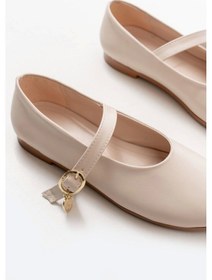 Resim İnf-324 Bej Baretli Tokalı Günlük Kadın Babet Çok Renkli 