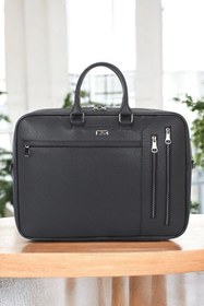 Resim Siyah Unisex 17,3 inç Evrak-Laptop Çantası 