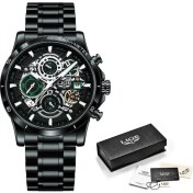 Resim Hanyang Yeşil Siyah Lıge Erkekler Izle Moda Iş Saatler Erkek Hollow Out Chronograph Kol Saati Spor Su Geçirmez Erkekler Için Izle Relogio Masculino (Yurt Dışından) 