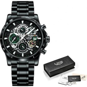 Resim Hanyang Yeşil Siyah Lıge Erkekler Izle Moda Iş Saatler Erkek Hollow Out Chronograph Kol Saati Spor Su Geçirmez Erkekler Için Izle Relogio Masculino (Yurt Dışından) 