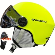 Resim MOON Kayak Kaskı ile Gözlük, PC+EPS Yapısı, Evrensel Uygunluk, Kar Motoru, Kaykay, Entegre Gözlük, Çıkartılabilir Çene Koruması, Solunabilir Tasarım 