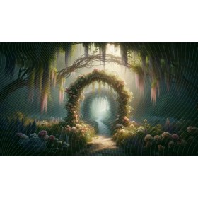 Resim Venspor Masalsı Gül Tüneli Arkaplan 200 x 150 cm Fon Duvar Örtüsü 