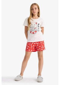 Resim Defacto %100 Pamuklu Anime Baskılı Beli Lastikli Pijama Takımı Kız Çocuk G0922A825HS 