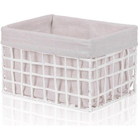 Resim The Mia Braid Hasır Organizer Sepet Beyaz 30x22x19 Cm 