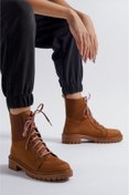 Resim Kadın Taba Süet Bot& Bootie &postal Kalın Taban 