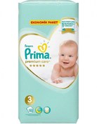 Resim Nessiworld Prima Premium Care Bebek Bezi Ekonomik Paket 3 Beden 52 Adet 