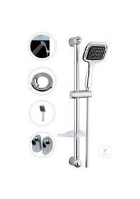 Resim Yayke Kare Sürgülü Duş Takımı Seti Duş Hortumu Ve Duş Başlığı 