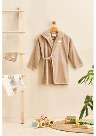 Resim Soley Boho Çocuk Bornozu Bej 