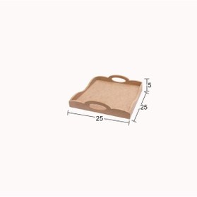 Resim Ahşap Küçük Kare Tepsi 25X25Cm T767 