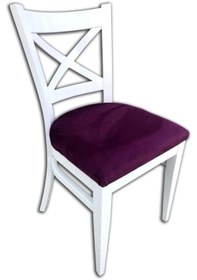 Resim Sandalye St Çapraz Model Kayın Torna Retro Ayak Babyface Kumaş Döşem Parlak Beyz 