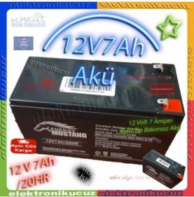 Resim Mustang 12v Akülü Araba Için 12v 7ah 12 Volt 7 Amper Çocuk Oyuncak Araba Araç Aküsü Pili Bataryası 