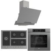 Resim Ferre Flowart BL Modüler Seriisi 3'lü Gri Ankastre Set ( QBL62CPR-BL138-D065 ) 