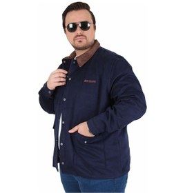 Resim Mocgrande Büyük Beden Gabardin Mont Chaqueta Abrigo 25902 Lacıvert Lacivert 