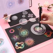 Resim 22 Parça Çiçekli Spiral Çizim Cetvel Seti - Yaratıcı Sanat Eserleri için Çok Yönlü Plastik Boyama Araçları 