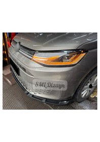 Resim Volkswagen Caddy 2021-2026 Uyumlu Ön Lip - 3 Parça Parlak Siyah Plastik Karlık 