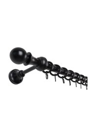 Resim Meyra Demonte Başlıklı Ahşap Rustik Perde Askısı - Raysız -siyah 125 Cm Siyah 