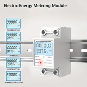 Resim 220V Enerji Ölçer Elektronik LCD Dijital Ekran Watt Saat Ölçer Küçük Boyut 35mm DIN Rayı Kurulum Küçük Mini Ev Enerji Ölçer KWh Ev Elektrik Tüketimi İzleme Elektrikçi Güvenli Elektrik Ekipmanları KWh 