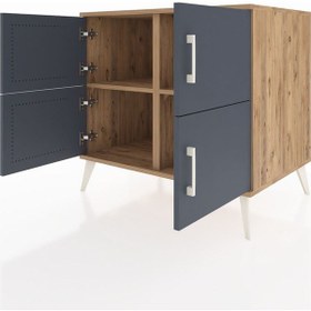 Resim Kronos Şifonyer 2 Raflı 4 Kapaklı 88x59x80 Çam-antrasit/çam Antrasit/çam 