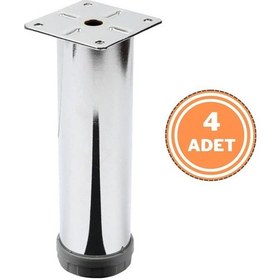 Resim 4 Adet Mobilya Ayağı Metal 15 Cm Alttan Ayarlı 42 Mm Krom Ayak 