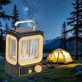 Resim Kamp Lambası Feneri Vintage Dimmer LED Kamp Feneri Suya Dayanıklı 18.650 1.500 mAh Açık Yürüyüş için Kamp Işık Lambası Elektrik Kesintisi Acil Ev Arka Bahçe Verandası Balkon Teras 