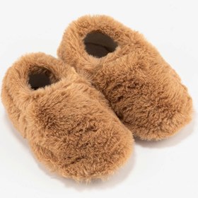 Resim HOPFRÖG Furry Furry Kestane Kahverengi Kürk Barefoot Patik (Hediye Seti) 