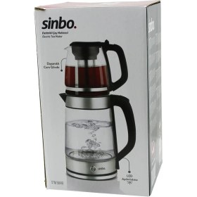 Resim İlk El Grup Ieg™ Cam Elektrikli Çay Seti Çaycı 2lt+1.2lt 1500W Mavi Ledli 360 Derece Çelik Süzgeç K 