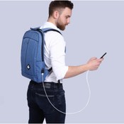 Resim My Valice Smart Bag Galaxy Usb Şarj Girişli Notebook Laptop Sırt Çantası Mavi 