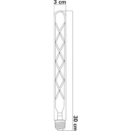 Resim Heka Rustik LED Çubuk Ampul E27 8W 2500K Gün Işığı Erd-38 