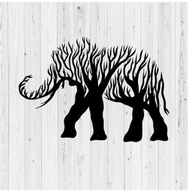 Resim Fil Tablo Lazer Kesim Hayvan Temalı Metal Sac Tablo 