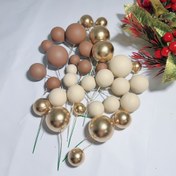 Resim 25 Adet Buzlu Yeni Doğum Günü Pasta Süsleri | Plastik Köpük Toplar DIY Seti | Noel/Cadılar Bayramı/Paskalya Parti Dekorasyonları | Tüysüz Pasta Süsü 