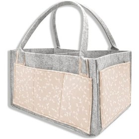 Resim Babyjem Keçe Anne Bebek Bakım Çantası Organizer Somon Çiçek 