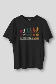 Resim Siyah T-shirt The Evolution Of Money Bitcoin Be Rich Regular Fit T-shirt 