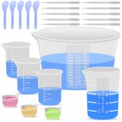 Resim 23 adet Silikon Reçine Ölçü Kabı Aracı Kiti - 600 ml ve 250 ml ve 100 ml Silikon Reçine Ölçüm Silindiri, Karıştırma Kupası, 3 ml Plastik Pipet, Karıştırma Çubuğu, El Yapımı Zanaatkarlık, Epoksi Reçine Karıştırmak için kullanılır, Kalıp, Takı Yapımı, Balmumu Yapımı, Kolay Temizleme 