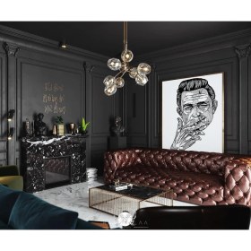 Resim 3A Mobilya Buffola Dark Brown Real Leather 3A Handmade Chesterfield 